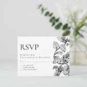 Oude Tuinblaadjes Klassieke Budget Bruiloft RSVP Briefkaart (Staand voorkant)