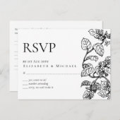 Oude Tuinblaadjes Klassieke Budget Bruiloft RSVP Briefkaart (Voorkant / Achterkant)