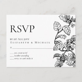 Oude Tuinblaadjes Klassieke Budget Bruiloft RSVP Briefkaart