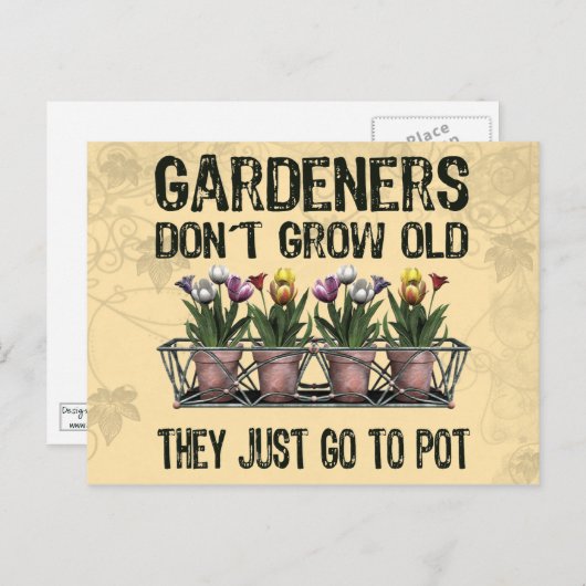 Oude tuinmannen briefkaart (Voorkant / Achterkant)