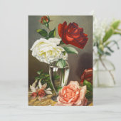 Oude tuinrozen in een glazen vaas (Staand voorkant)