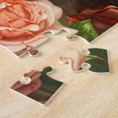 Oude tuinrozen in een glazen vaas legpuzzel (Zijkant)