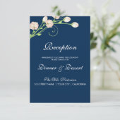 Oude tuinrozen op blauw - Ontvangstkaart Kaart (Staand voorkant)