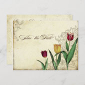 Oude Tulp Angel Wings Draai Thee Gekleurd Rood Uitnodiging Briefkaart (Voorkant / Achterkant)