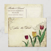 Oude Tulp Engelenvleugels Draai Thee Vlekkerig Roo Uitnodiging Briefkaart (Voorkant / Achterkant)