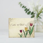 Oude Tulp Engelenvleugels Draai Thee Vlekkerig Roo Uitnodiging Briefkaart (Staand voorkant)
