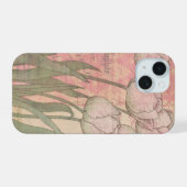 Oude tulpen op bloemige achtergrond iPhone 15 hoesje (Achterkant horizontaal)