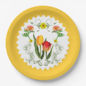 Oude tulpen papieren bordje (Voorkant)