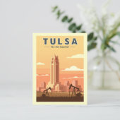 Oude Tulsa Oklahoma Briefkaart (Staand voorkant)