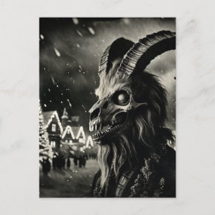 Oude Tup (geitenkop skelet) Kerstmis horror Briefkaart