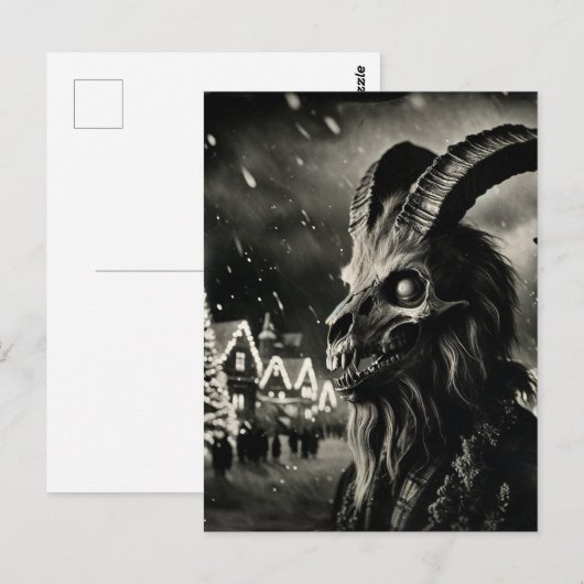 Oude Tup (geitenkop skelet) Kerstmis horror Briefkaart (Voorkant / Achterkant)