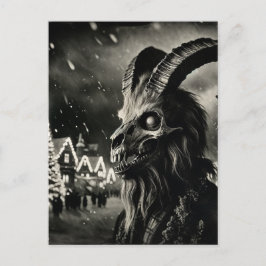 Oude Tup (geitenkop skelet) Kerstmis horror Briefkaart