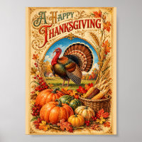 Oude Turkije Thanksgiving Kaart