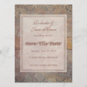 Oude Tuscane Damast Italiaanse Elegantie Save The Date (Achterkant)