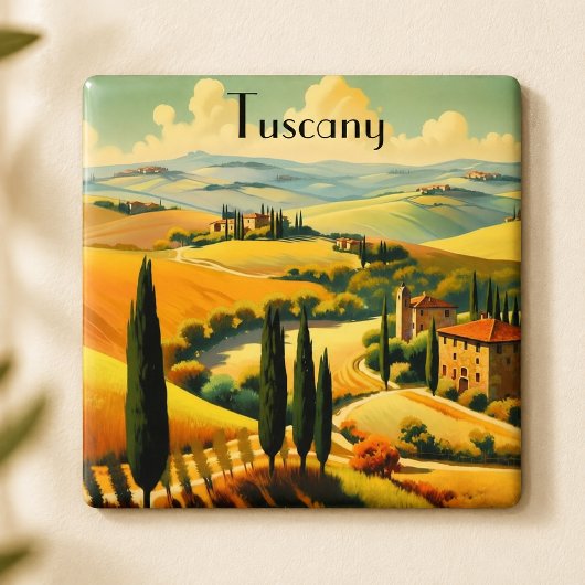Oude Tuscane Platteland Aangepaste Tekst Magneet