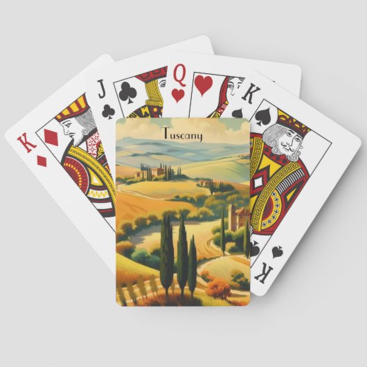 Oude Tuscane Platteland Aangepaste Tekst Pokerkaarten (Achterkant)
