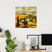 Oude Tuscane Platteland Aangepaste Tekst Poster (Thuiskantoor)