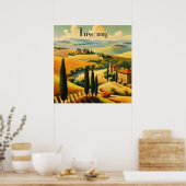 Oude Tuscane Platteland Aangepaste Tekst Poster (Keuken)