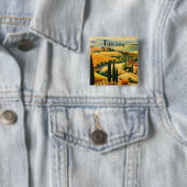 Oude Tuscane Platteland Aangepaste Tekst Vierkante Button 5,1 Cm (In situ)