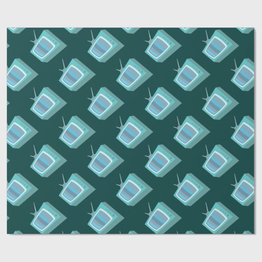 Oude tv cadeaupapier (Vlak)