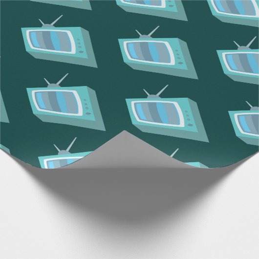 Oude tv cadeaupapier (Hoek)