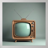 Oude tv met antenne poster (Voorkant)