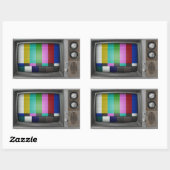 Oude tv rechthoekige sticker (Vel)