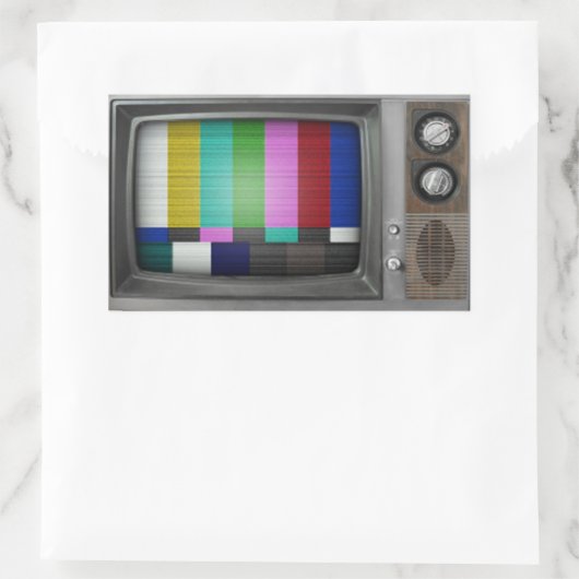 Oude tv rechthoekige sticker (Tas)
