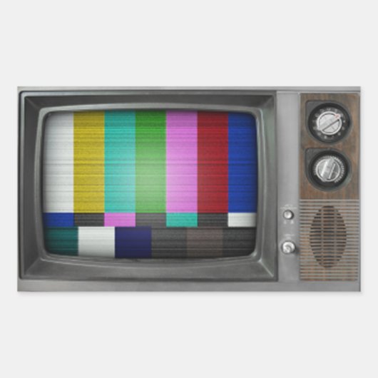 Oude tv rechthoekige sticker (Voorkant)