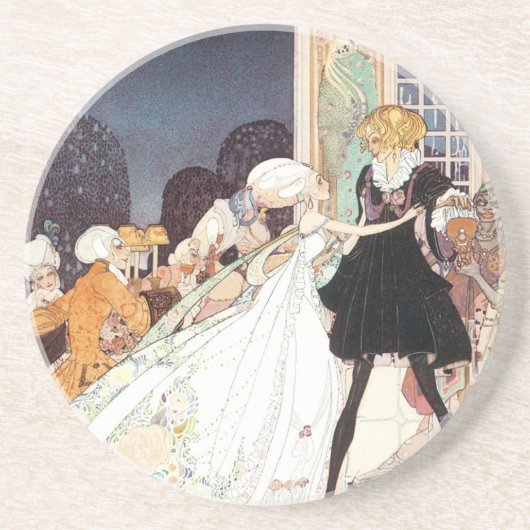 Oude 'Twaalf Dansende Prinsessen' van Kay Nielsen Zandsteen Onderzetter (Voorkant)