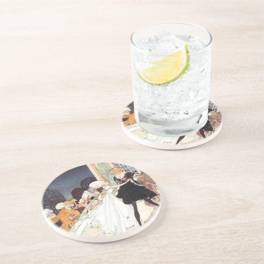 Oude 'Twaalf Dansende Prinsessen' van Kay Nielsen Zandsteen Onderzetter (Zijkant)