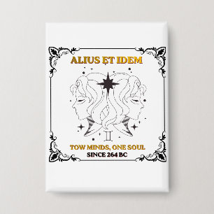 Oude Tweelingen Zodiac tarotkaartposter  Button