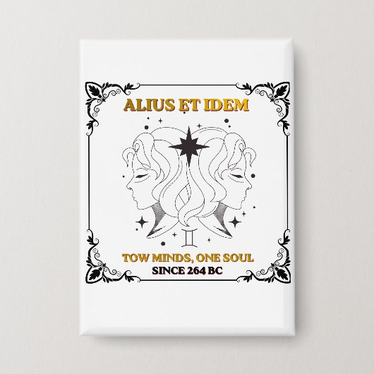 Oude Tweelingen Zodiac tarotkaartposter Button (Voorkant)