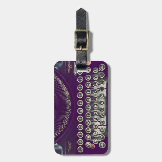 Oude typemachine bagagelabel (Voorkant verticaal)