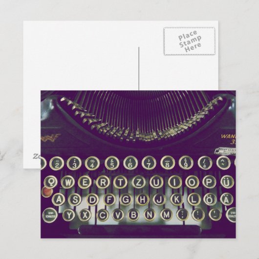 Oude typemachine briefkaart (Voorkant / Achterkant)