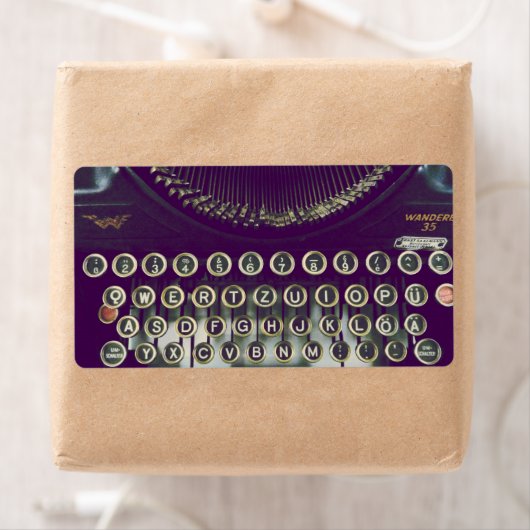 Oude typemachine etiket (Insitu)