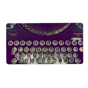 Oude typemachine etiket