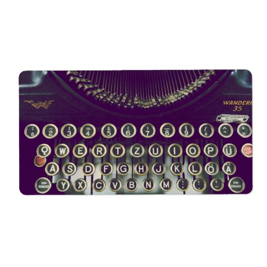Oude typemachine etiket (Voorkant)