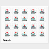 Oude typemachine Liefdesbrief Hart Vierkante Sticker (Vel)