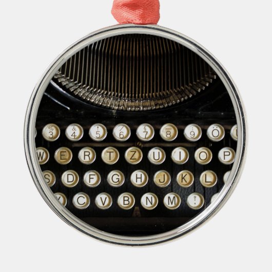 oude typemachine metalen ornament (Voorkant)