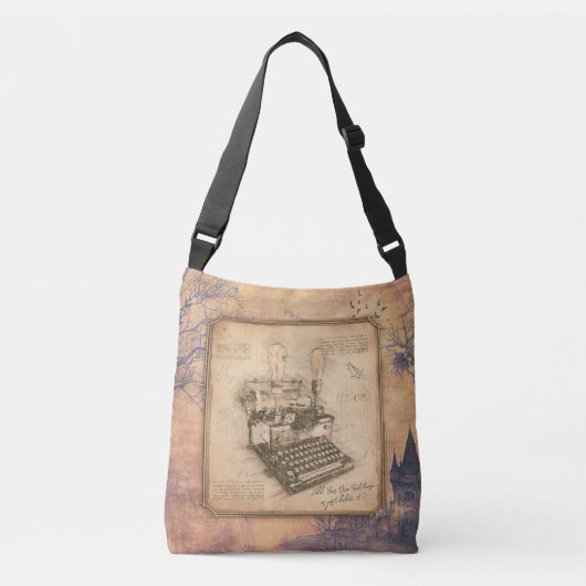 Oude Typewriter. Auteur / Schrijver Gift Crossbody Tas (Voorkant)