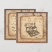 Oude  Typewriter. Auteur / Schrijver Gift Feestdagenkaart (Voorkant / Achterkant)