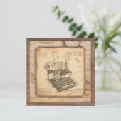 Oude  Typewriter. Auteur / Schrijver Gift Feestdagenkaart (Staand voorkant)