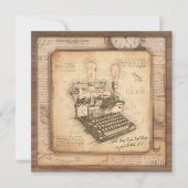 Oude  Typewriter. Auteur / Schrijver Gift Feestdagenkaart (Voorkant)