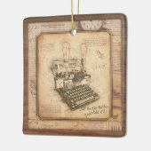 Oude  Typewriter. Auteur / Schrijver Gift Keramisch Ornament (Links)