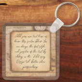 Oude  Typewriter. Auteur / Schrijver Gift Sleutelhanger (Achterkant)