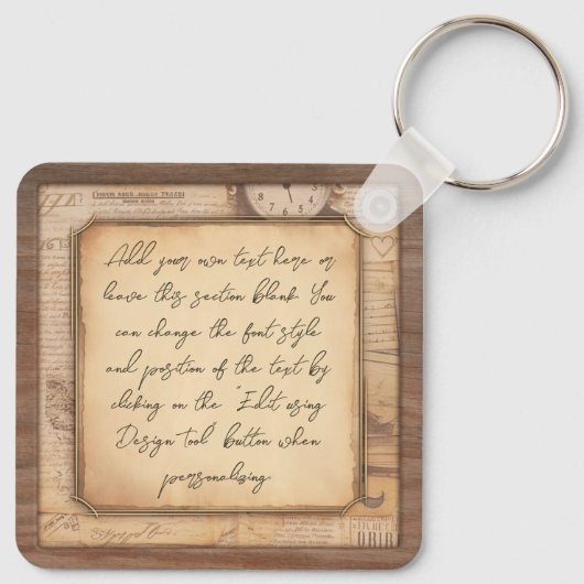 Oude Typewriter. Auteur / Schrijver Gift Sleutelhanger (Achterkant)