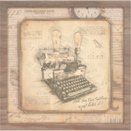 Oude  Typewriter. Auteur / Schrijver Gift Sticker