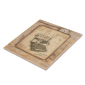 Oude  Typewriter. Auteur / Schrijver Gift Tegeltje (Zijkant)