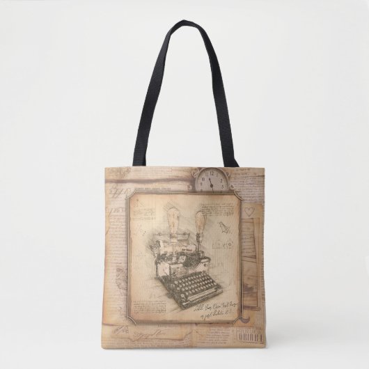 Oude Typewriter. Auteur / Schrijver Gift Tote Bag (Voorkant)